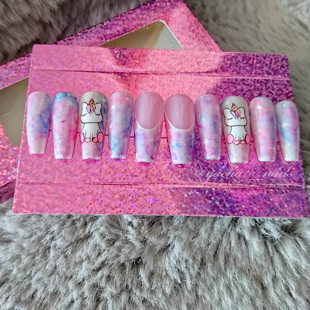 Dreamy Unicorn Press on Nails - Long - Ballerina