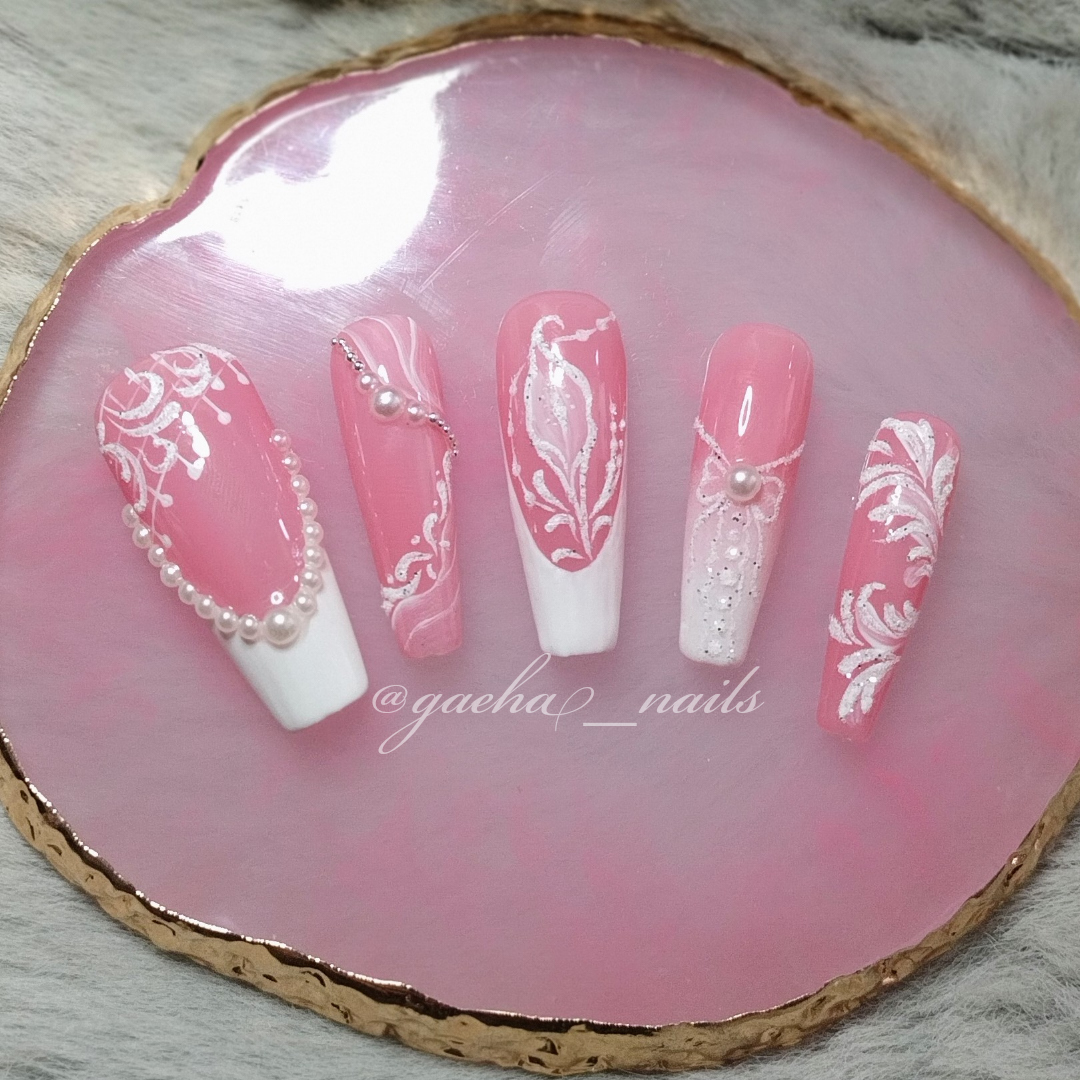 Wedding Vibe Lace Press On Nails - Long - Ballerina
