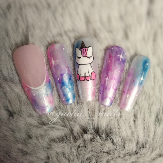 Dreamy Unicorn Press on Nails - Long - Ballerina