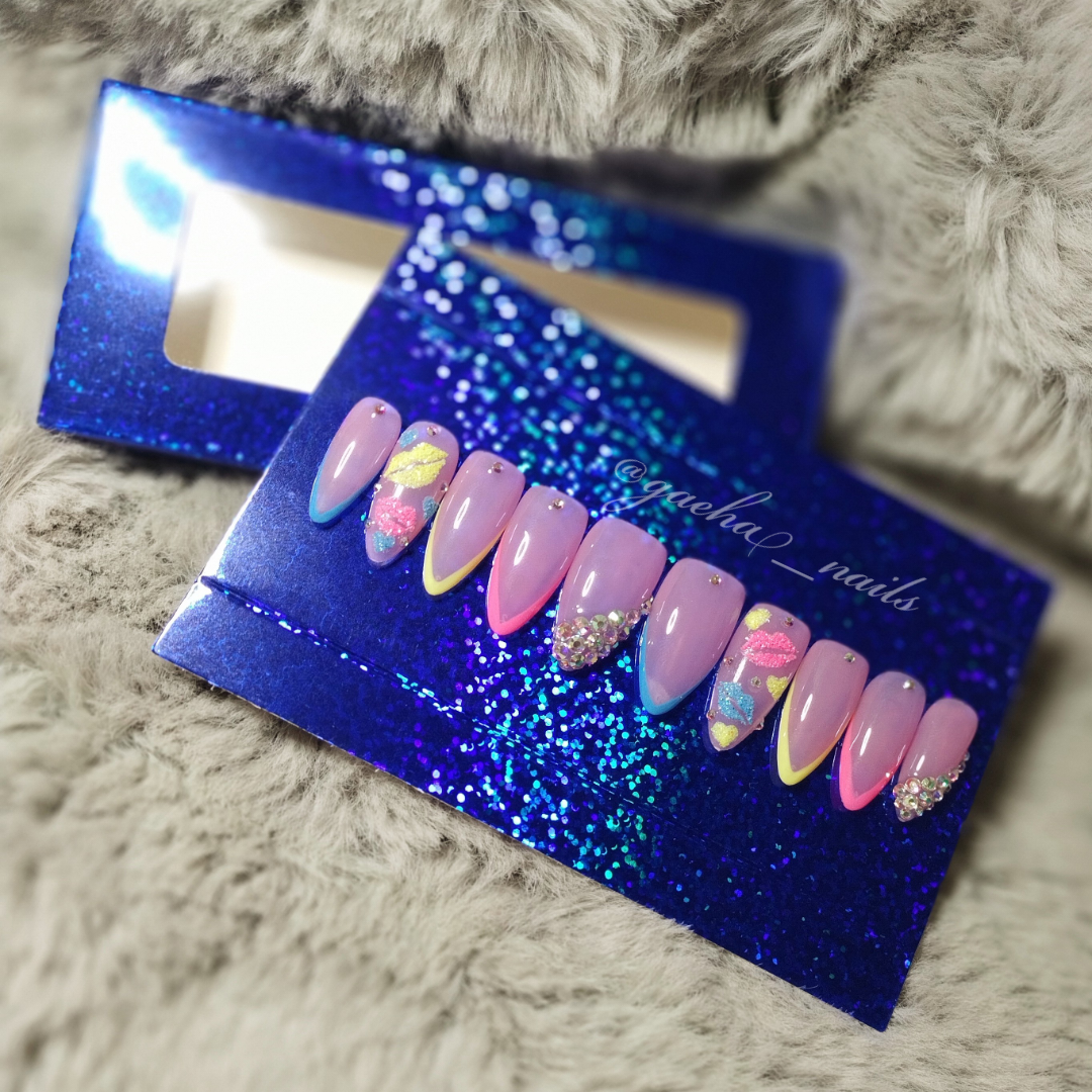 Glitter Lips Press On Nails - Short - Stiletto