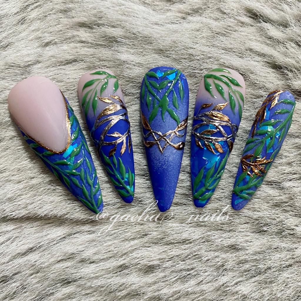 Jungle Diadem Press on Nails - Long - Stiletto