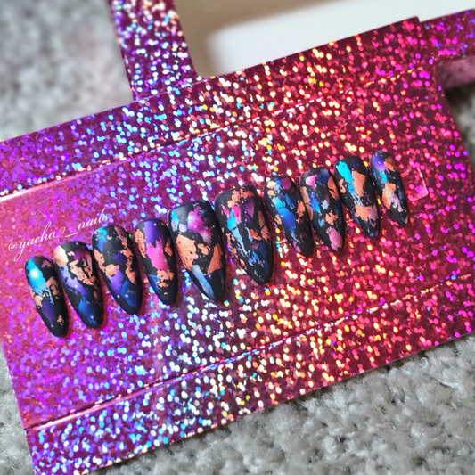 Matte Metallic Funk Press On Nails - Medium - Almond
