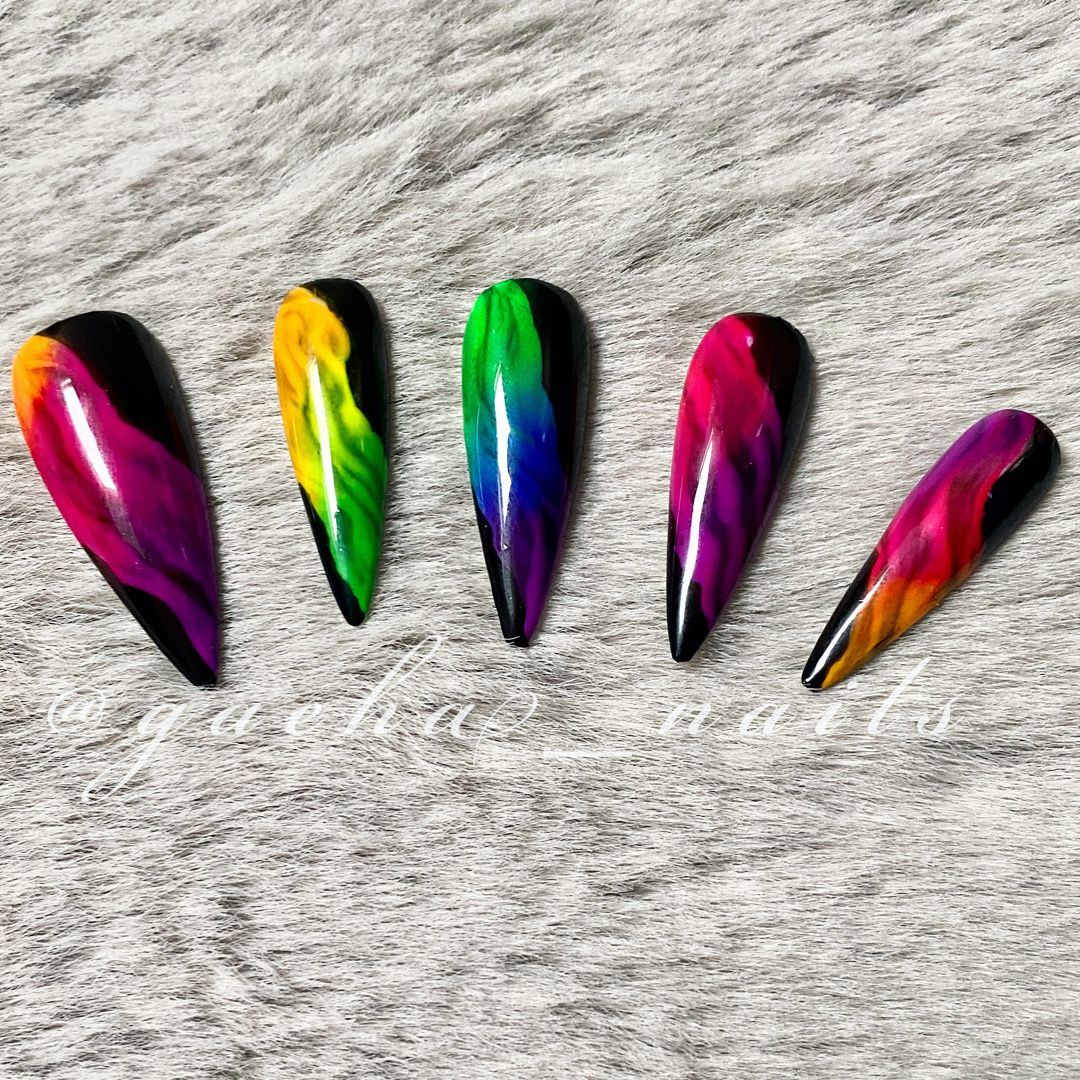 Neon Smoke Press on Nails - Long - Stiletto